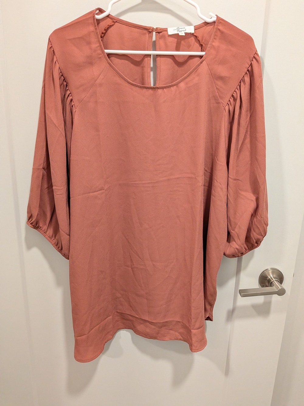 Beacon Mauve-Pink Scoop Neck Blouse